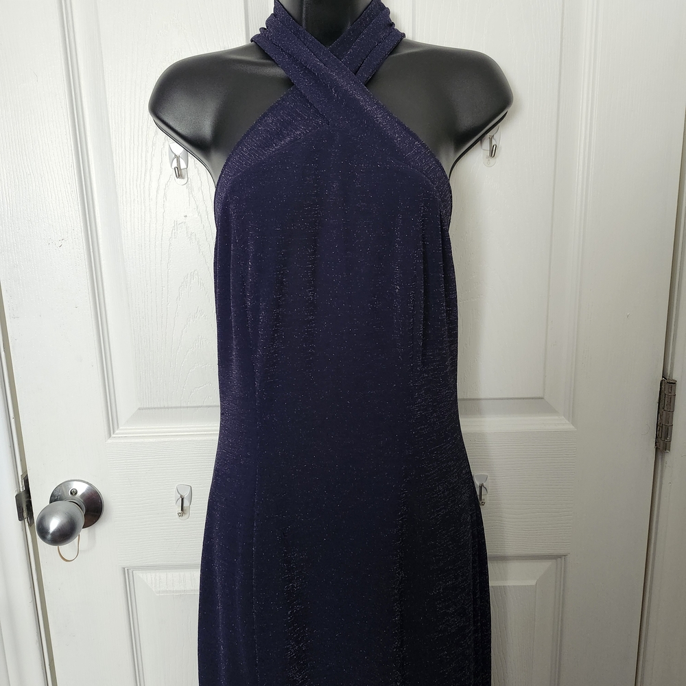 Elegant Halter Neck Purple Dress